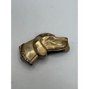 Vintage Swank Dog Tie Bar Gold Tone Hound Head Tie Clip Mid Century